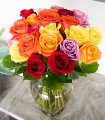 Mix en Match - 24 Mix Colored Roses Hand Tied by Expert